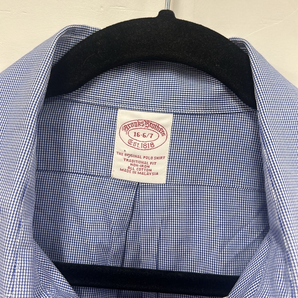 Brooks Brothers blue classic button down shirt 16 - Picture 4 of 5